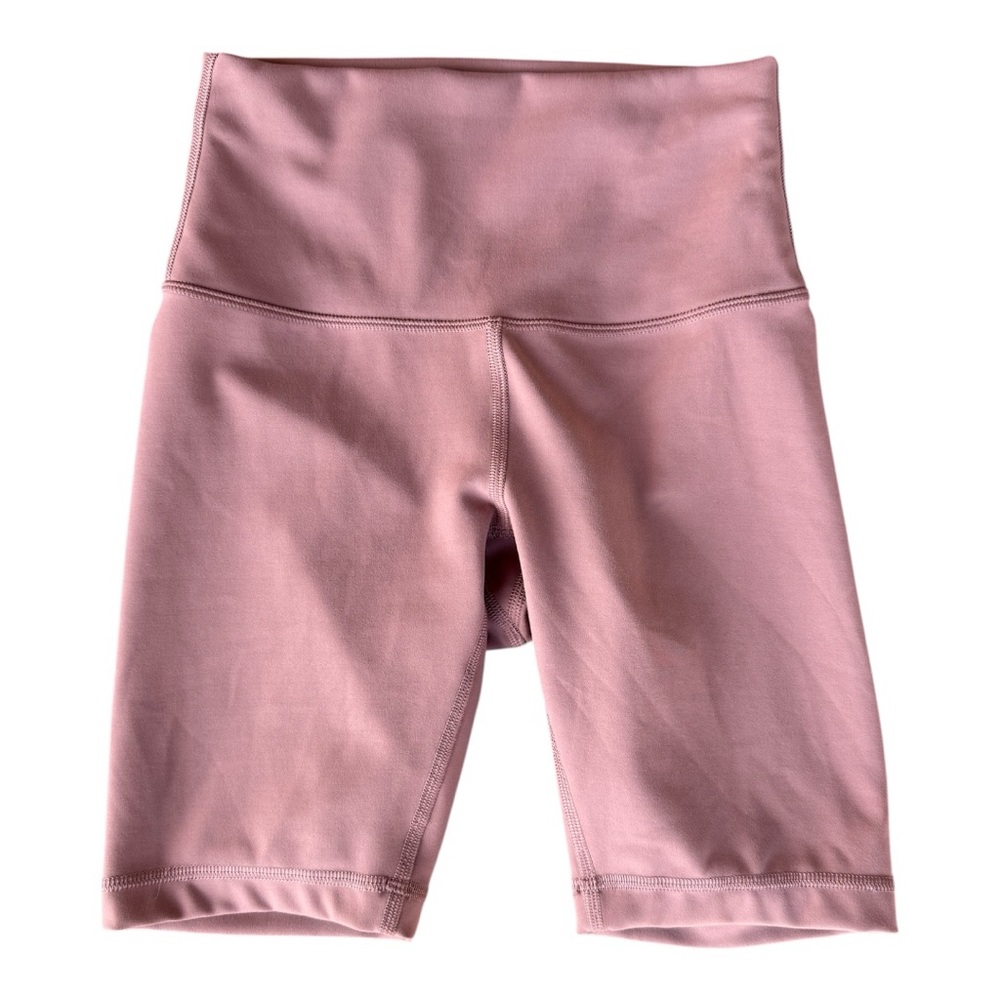Lululemon Wunder Train High-Rise Biker Shorts Size 4 Mauve Color (Pink) - Picture 3 of 6
